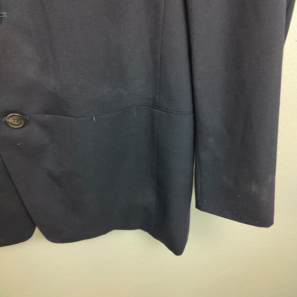 Vintage Issey Miyake Men Blazer Mens Large 3 Navy Blue 100% Wool Made in Japan - Picture 5 of 10